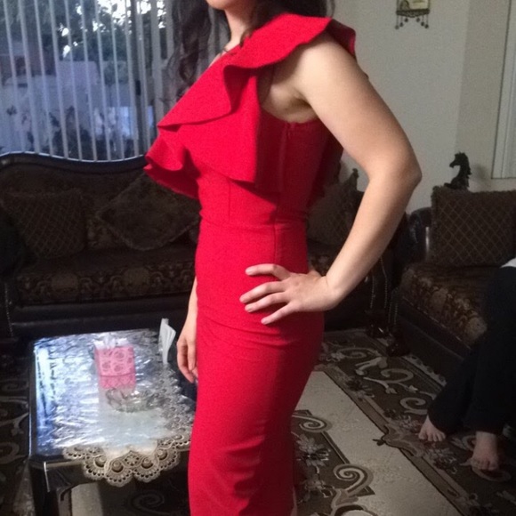 Zara red midi dress - Picture 4 of 5